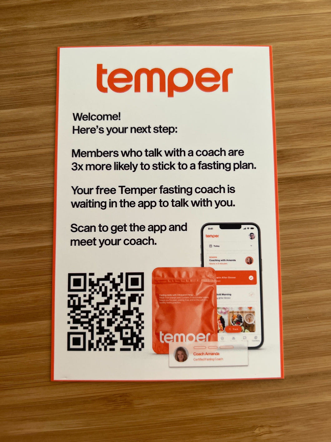 Orange Instruction Card with App QR code
